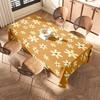 Floral Print Tablecloth Rustic Home Decor Washable Polyester Dining Cover Yellow White Flower Design for Kitchen Decoration