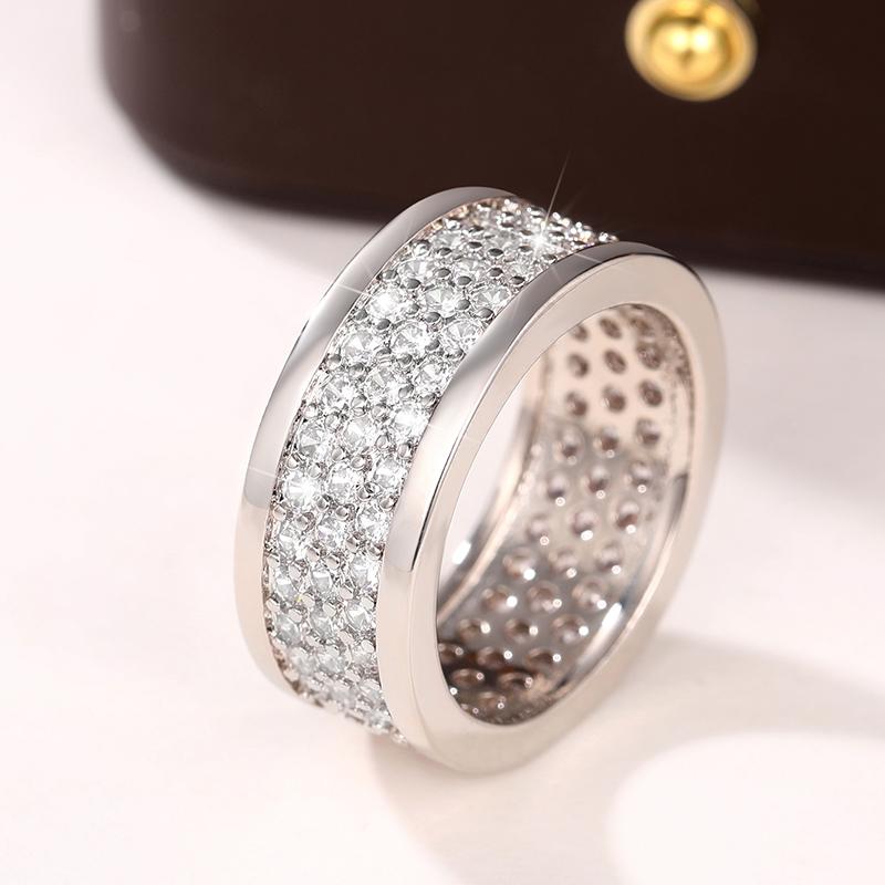 Huitan Eternity Promise Rings for Women Love Wedding Bands Accessory Full Bling Iced Out CZ Rings Wholesale & Drop Ship Zircon
