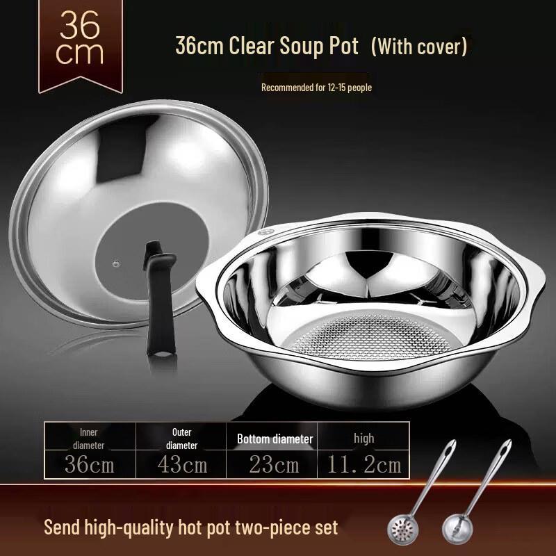 

Thickened Stainless Steel Clear Soup Hot Pot