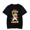 Funny Graphic T-shirt DON’T STOP MEOW Women Shirt Printing Singing Cat Short Sleeves Street Style Cute Cool Girl Shirts