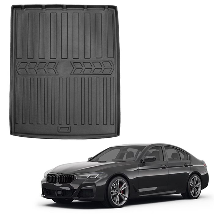 Bac de coffre sur mesure - SCOUTT - BMW 5 Series G60 (depuis 2023) - Noir antidérapant - Bord haut - TPE haute densité