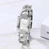 Orologio da polso da donna analogico quadrato con diamanti Bangle oro argento casual business moda orologio da donna accessori compleanno anniversario giorno giorno di Natale
