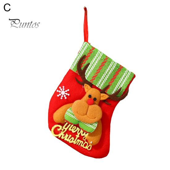 Christmas Stocking Cartoon Shape High Capacity Three Dimensional Wear Resistant Decorative Super Soft Merry Xmas Socks Gift Candy Bags