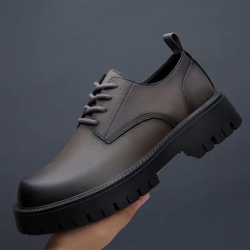 

Кожаная обувь для мужчин, увеличивающая рост, формальная, с круглым носком, деловая, коричневая, мужская, повседневная обувь, летняя распродажа, из коровьей кожи, законная 44