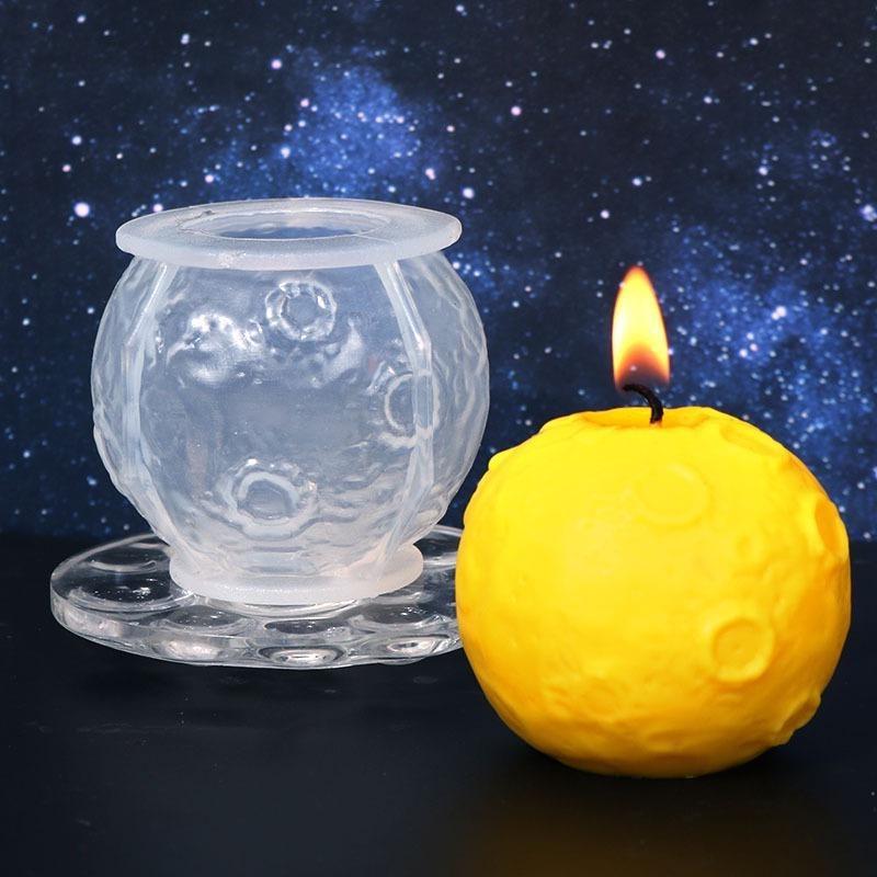 

3D Earth Design Light Silicone Mold Round Irregular Desktop Planet Night Light Decor Epoxy Resin Making Mold DIY Candle Mould Moon