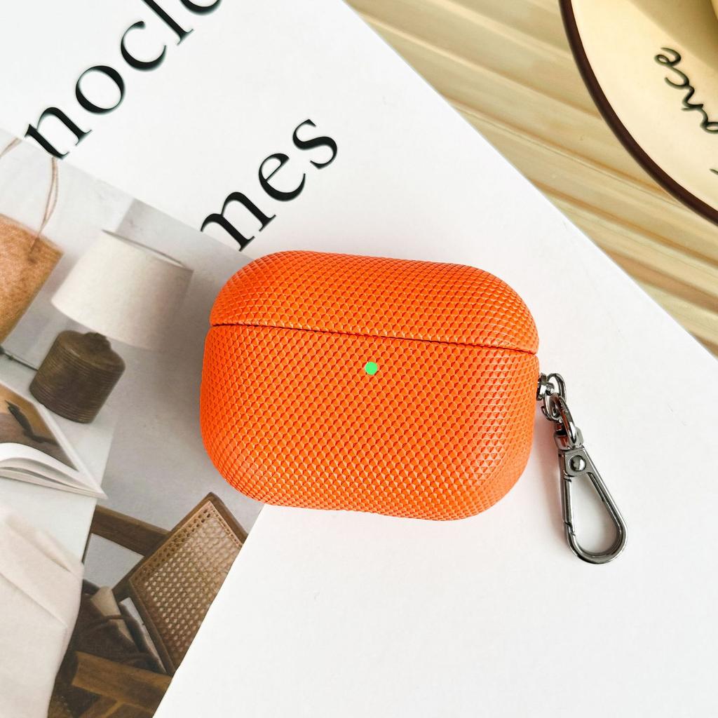 PU Leather Diamond Rhombus Pattern Earphone Case for AirPods Pro 3 & Airpods 4 ANC 3 2 1 Business Solid Color Protective Sleeve