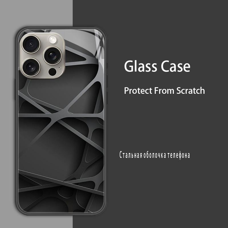 Für iPhone 15 15Pro Max Plus Hülle Abdeckung Hartglas Hülle Hartschale Bumper Für iPhone 14 Pro 14 Plus 14Pro Max Schutzhülle