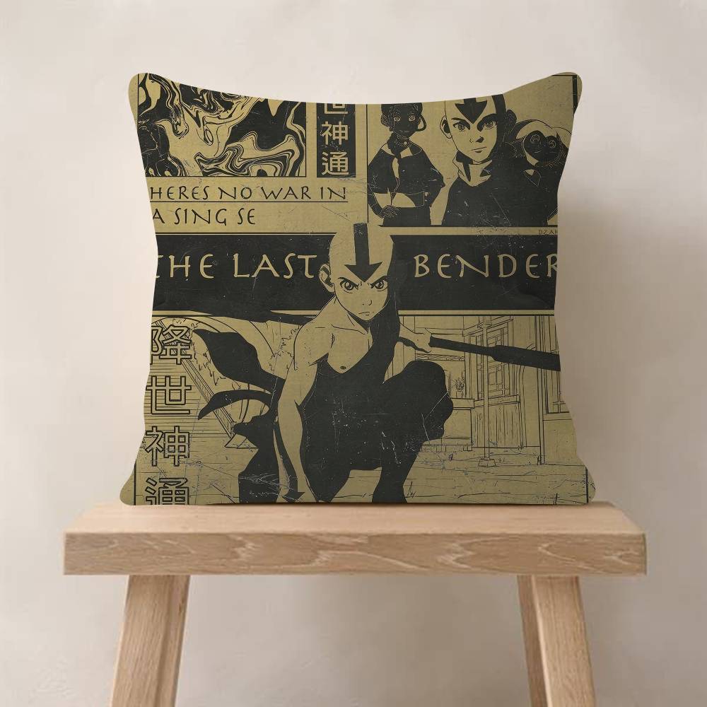 AvatarDe Legende van Aang Gezocht Retro Kussen Cadeau Huis Kantoor Decoratie Slaapkamer Bank Auto Kussenhoes Hoes x