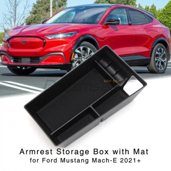 Center Console Armrest Storage Box for Ford Mustang Mach-E + Organizer Tray