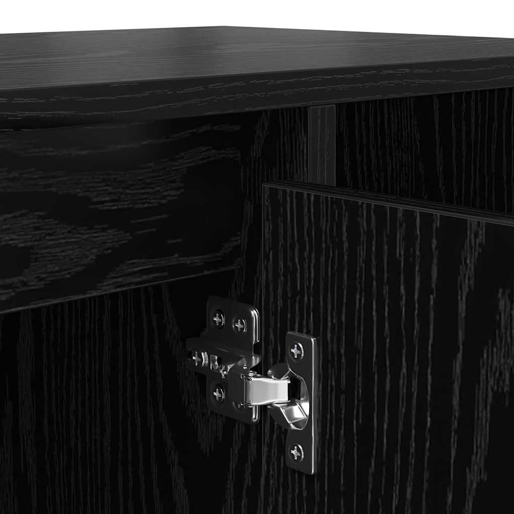 TV Stand Black Oak Effect 100 x 35 x 55 cm Particleboard