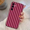 Burgundy White Stripe Pattern Phone Case For Samsung Galaxy A73,A72,A71,A70,A53,A52,A51,Soft Silicone Black Cover