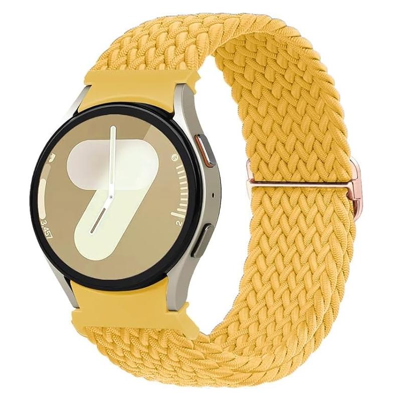 

Band For Samsung Galaxy Watch 7 FE 5 Pro 4 6 classic 44mm 40mm No Gaps Braided wrist sport bracelet correa Galaxy Watch 7 Straps Galaxy Watch FE 40mm жёлтый