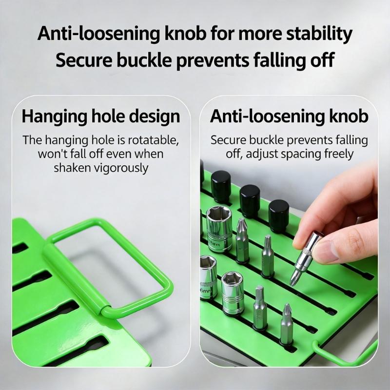 Strong Socket Holders With Sturdy Metal Construction For Organized Tool Storage And Workspaces Efficiency M4YD