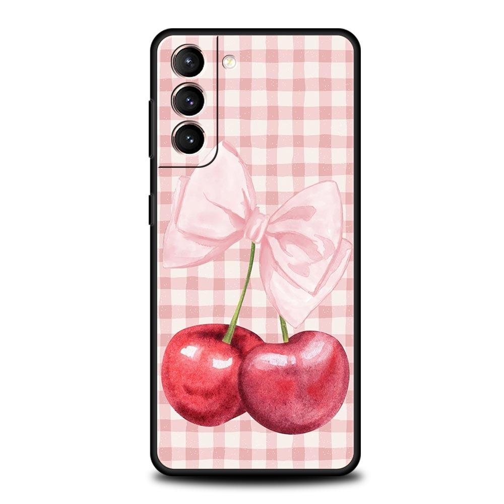 Cherries Cherry Fruit Phone Case For Samsung Galaxy S24 S23 S22 Ultra S20 S21 FE 5G S10 S9 Plus S10E S8 S7 Edge Silicone Cover