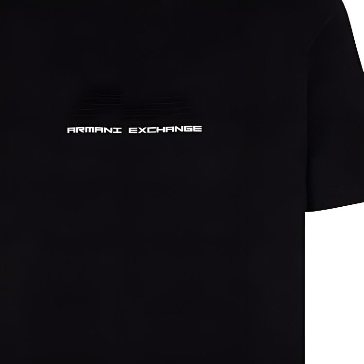Armani Exchange Solid Color Cotton Letter T-Shirt Regular Fit Men tops Black XM000544-AF10361-UC001