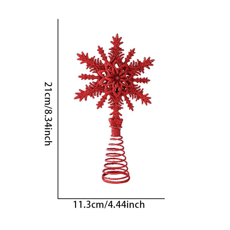 1Pc Gold Stamping Christmas Metal Exquisite Tree Top Star Party Decoration Snowflake Glitter Christmas Decoration
