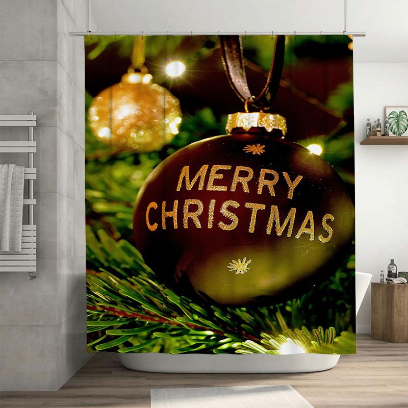 

Tuniu Festive Christmas Bathroom Decor Merry Christmas Holiday Shower Curtain Set Waterproof Fun Holiday Decor Festive Xmas Part W60H190(CM)-1 Pcs
