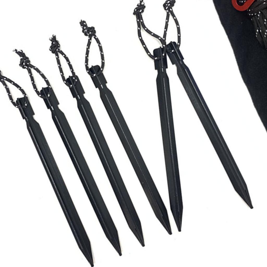 Zeltseile Hering Schnallen Reflektierende Seile Set mit Aufbewahrungstasche für Outdoor-Camping Schwarz