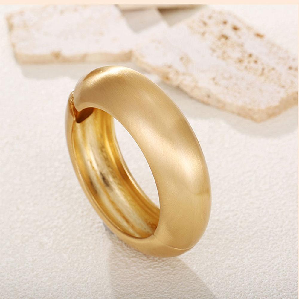 Chunky Heavy Frosted Matte Metal Geometric Wide Bangles for Women Open Cuff Thick Irregular Bangle Bracelets Punk Jewelry