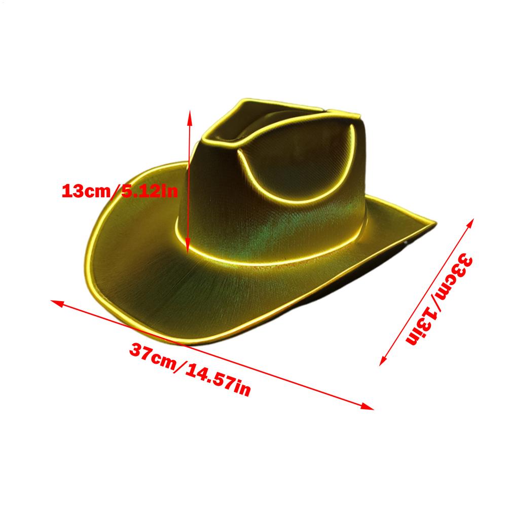 Glow in The Dark Cowboy Hat Cowgirl Hat Party Headwear Cowboy Hat LED Hat Dress up Battery Operated Party Cowboy Hats Sparkly
