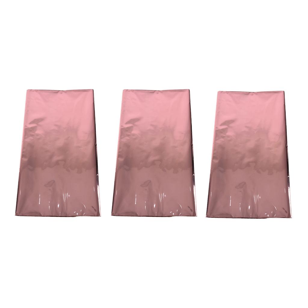 3Pcs Decorative Tablecloths Aluminum Foil Shiny Tablecover Table Decoration AccessoriesRose Gold