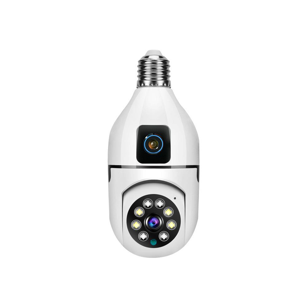 Wireless Dual-Screen Light Bulb Camera with Night Vision and Smart Monitoring