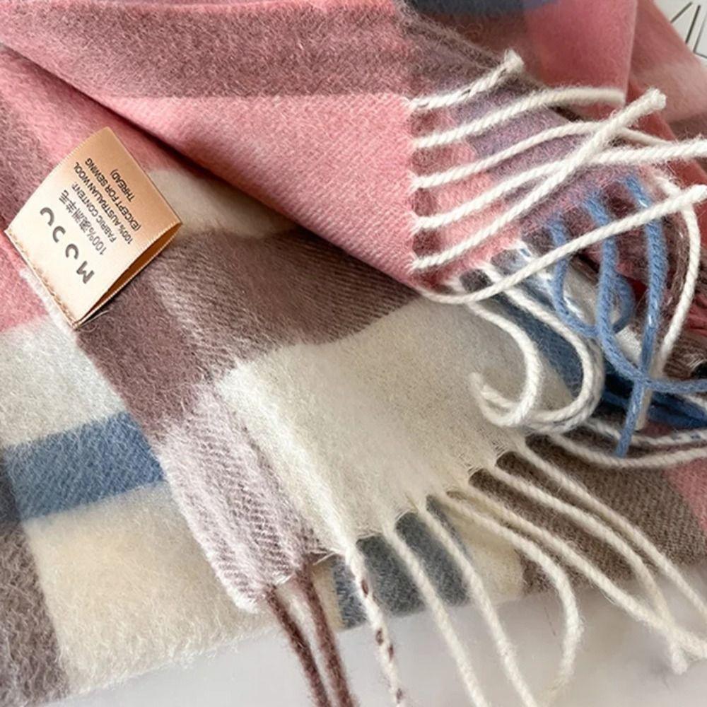 Thick Warm Winter Plaid Scarf Windproof Shawl Wrap Fashion Long Tassel Scarves
