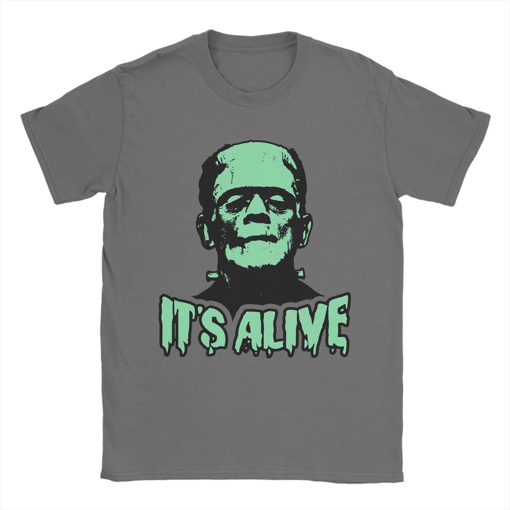 Novelty Frankenstein Monsters Horror Movie T-Shirt Men's Cotton Short Sleeve  Round Neck Summer Top Tee