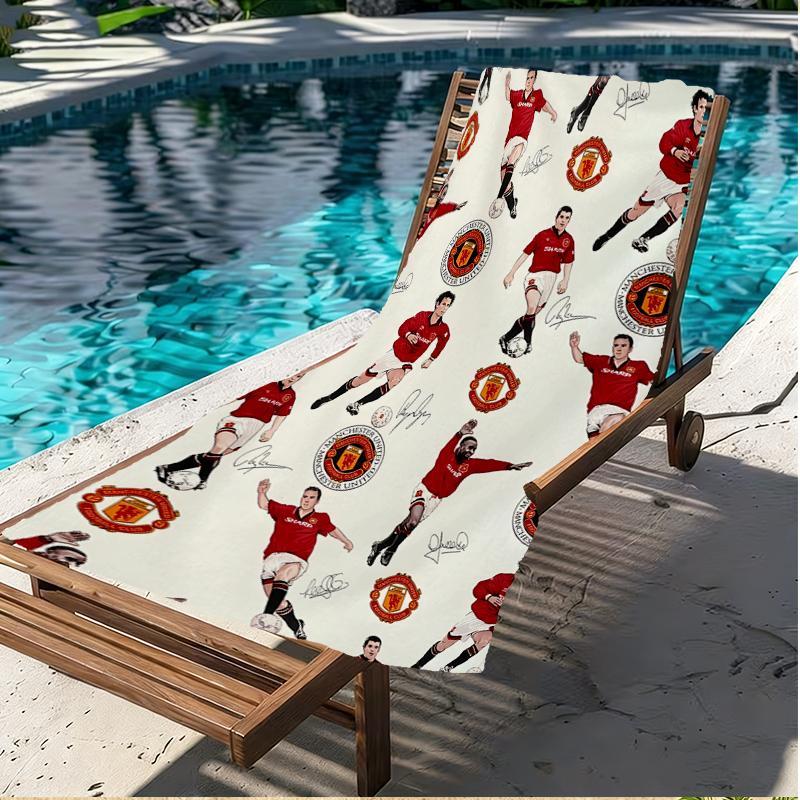 Manchester Football Print Beach Towel, Versatile Lightweight Absorbent Beach Towel for Pool Surf Yoga Bathroom, Perfect Birthday Holiday Gift