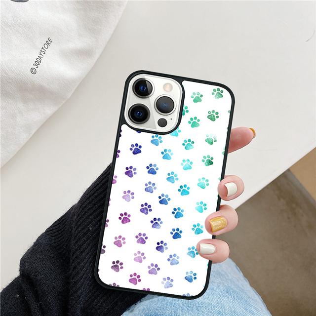 Paws Paw Pattern Cute Dog Cat Phone Case Cover For iPhone 17 Air 15 16 Pro Max 14 13 12 11 Pro Max Plus Coque