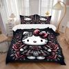 3pcs Rose Hello Kitty Printed Duvet Cover Set (1 * Cover+2 * Pillowcase, Without Core), Suitable for Home Bedroom, Guest Room, Dormitory Decorati