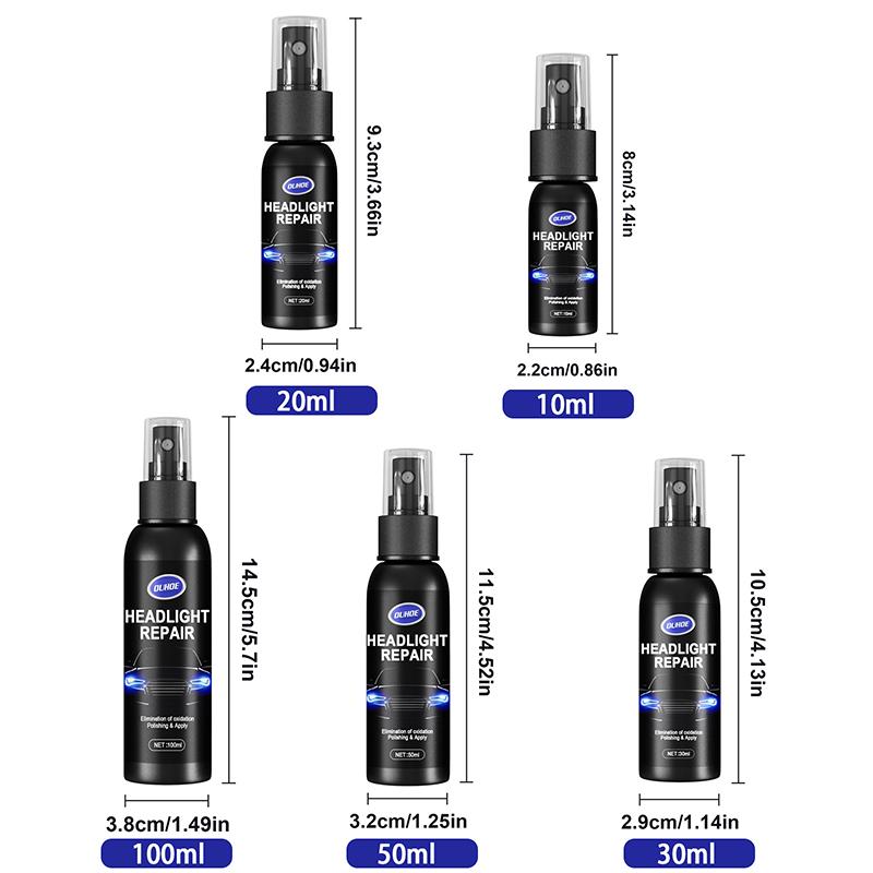 Car Light Restorative Liquid Removing Oxidation Dirt Scratch Car Headlight Polishing Repair Fluid Spray Liquid Restoration Kit