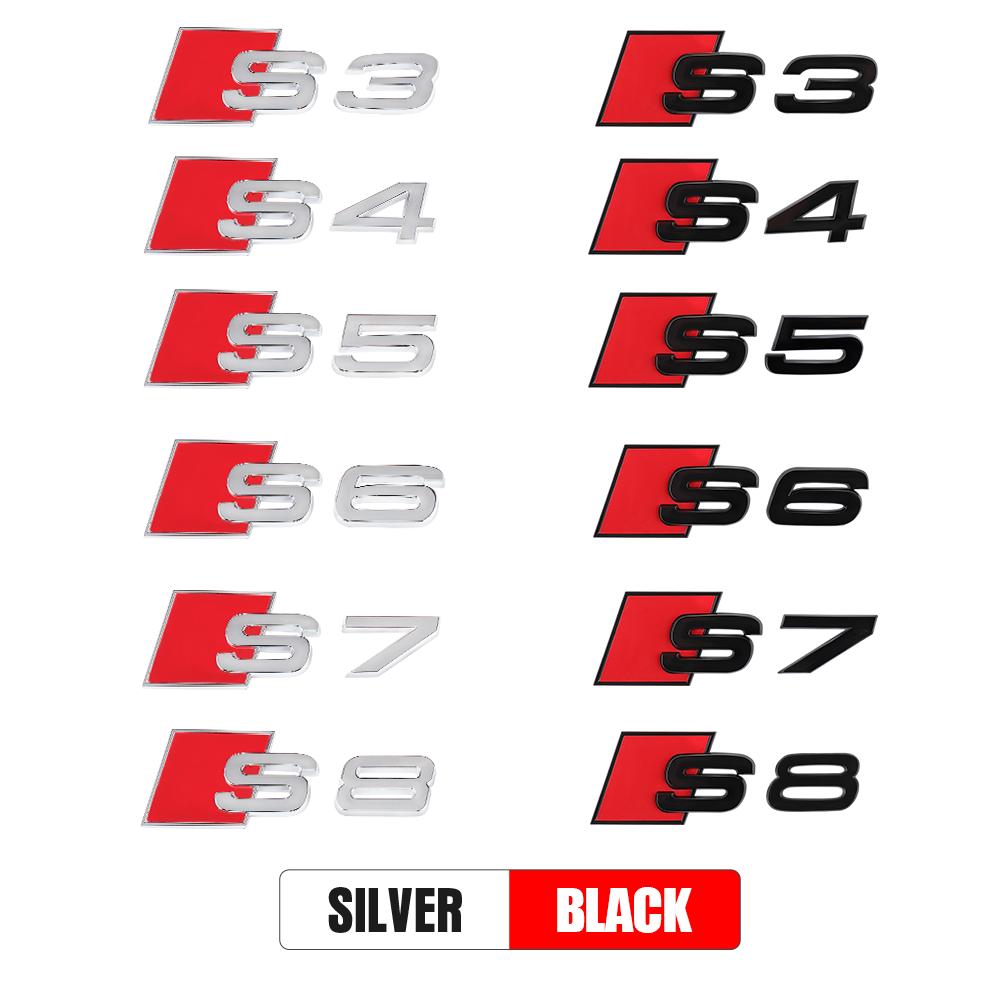 QR6 ABS Car Body Rear Trunk S3 S4 S5 S6 S7 S8 Emblem Sticker for M6 Sline A4 A5 S3 S5 A3 8p 8v b6 b8 S8 S4 B9 C7 Auto Accessories