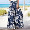 Women's 9-pant Casual Loose High Waist Cotton Linen Wide Leg Long Pants With Pockets