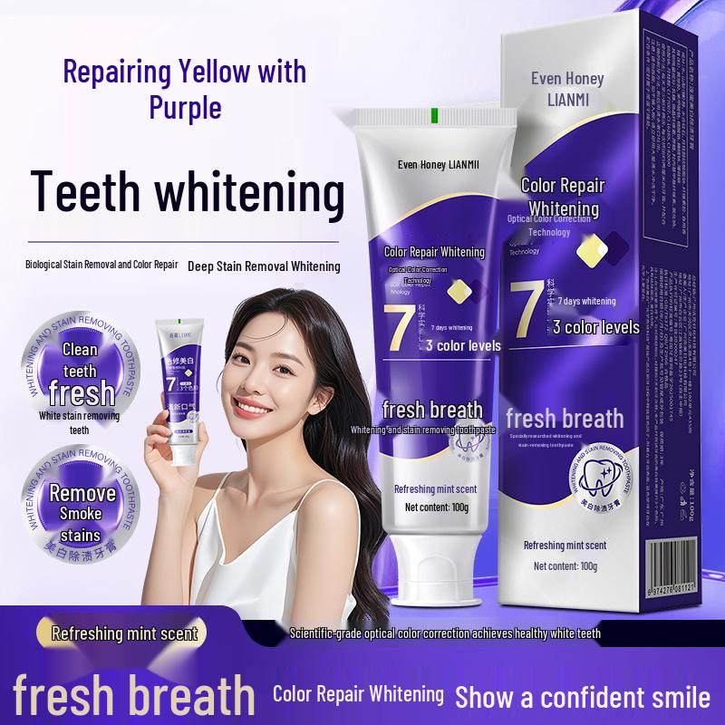 Lian Mi Se Xiu Whitening Toothpaste: Purple Xiu for Brighter Teeth, Fresh Breath, and Deep Stain Removal