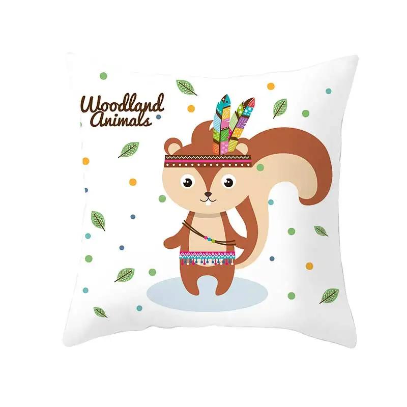 Funny Cute Animal Cushion Cover Cartoon Creative African Tribe Fox Pillow Case For Sofa Home Textile Pillow Covers Pillowcase