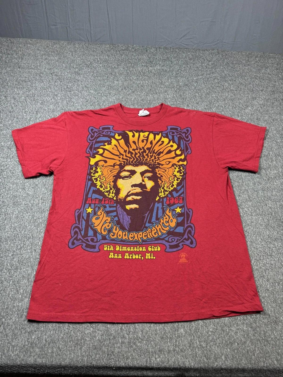 

Винтажная футболка Джими Хендрикса Мужская XL Are You Experienced Футболка группы 5th Dimension Y2 S