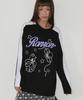 RONRON Colored Crayon Cat Long Sleeve Black
