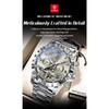 POEDAGAR Top Luxury Men Watch Automatic Date Week Man Wristwatch Hollow Tourbillon Mechanical Stainless Steel Watches