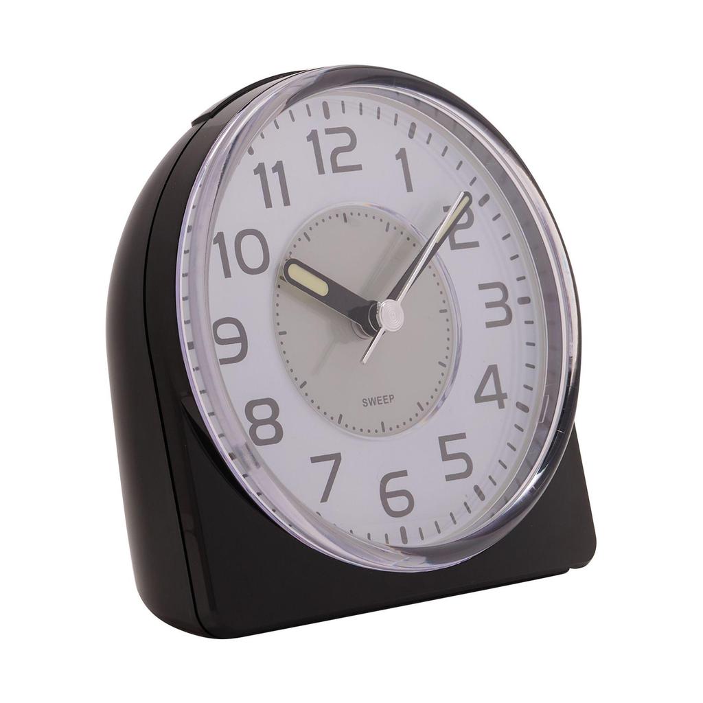 Hometime Silent Sweep Round Face Blinking Light Alarm Clock - Black