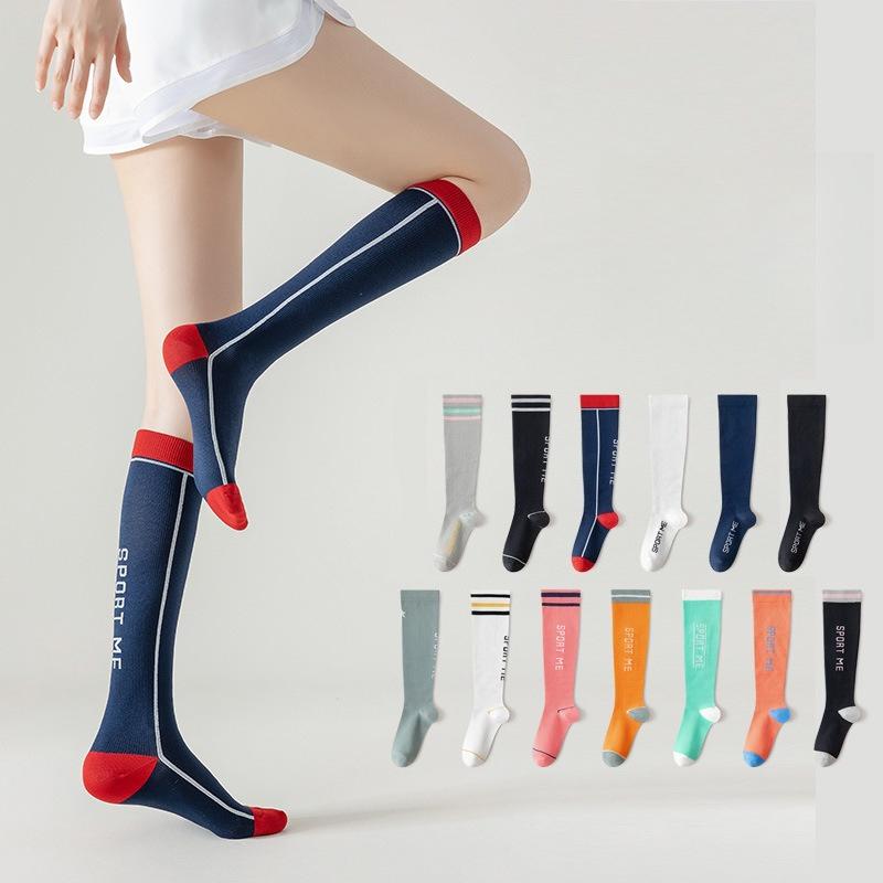 Sports muscle energy compression socks women's fitness running skipping rope pressure thin leg calf socks four seasons thin long tube sweat-absorbent