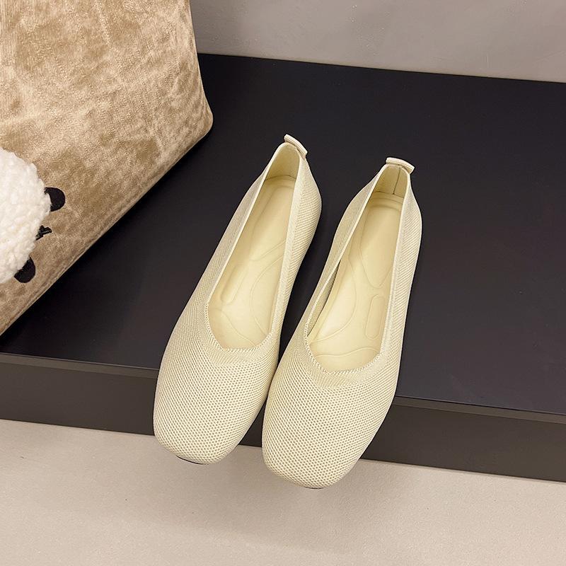 

Women s head summer new breathable fly-woven mesh surface shallow mouth one-pedal flat shoes 35