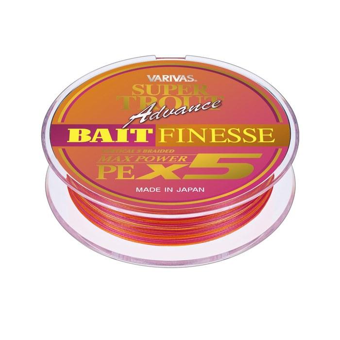 VARIVAS Trout Advance Bait Finesse Max Power PE Line 90m 0.6 Number, Hibiscus Pink & Orange (with Yellow Marking)
