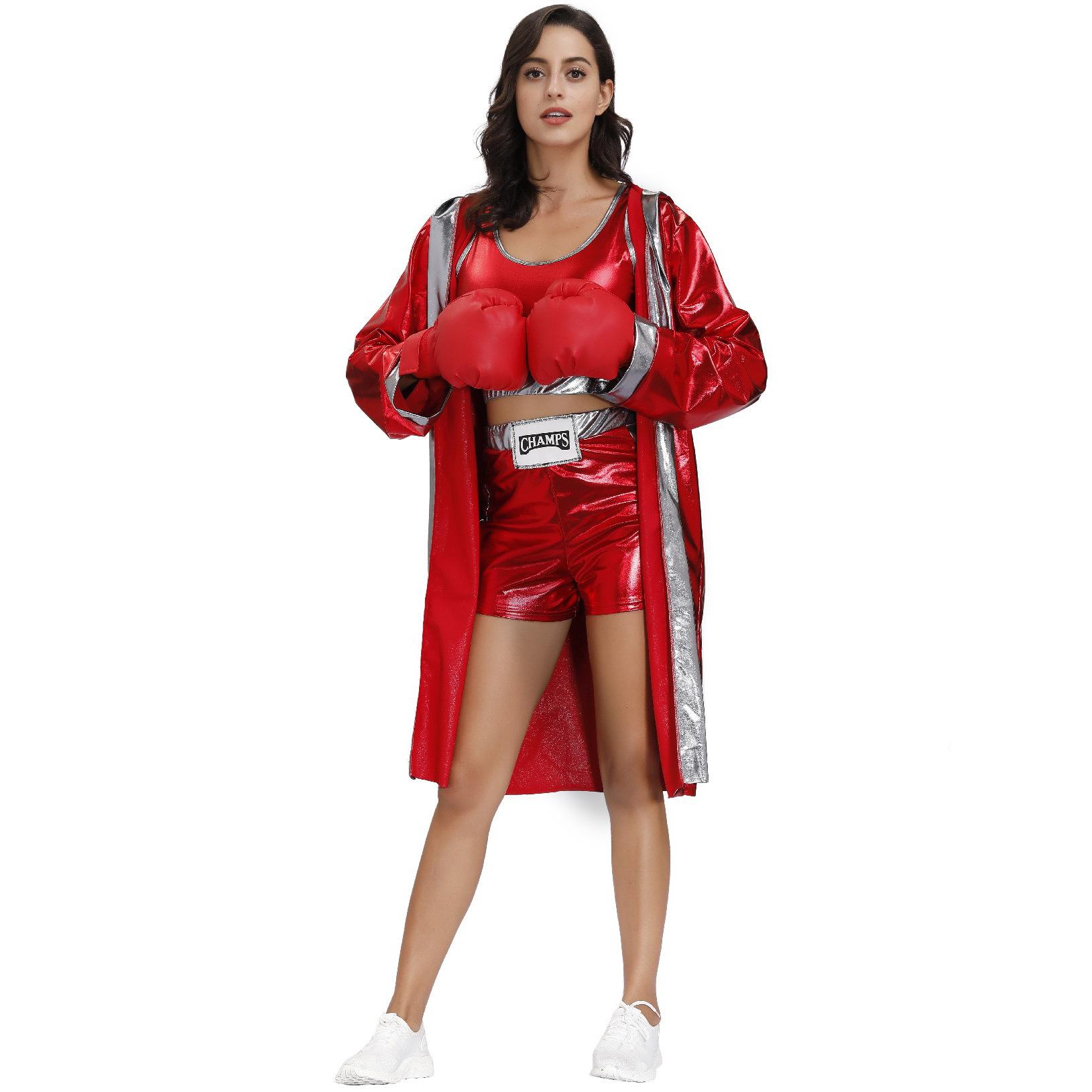 

New products, Halloween costumes, costumes, stage men and women red boxer, boxer copay costumes M