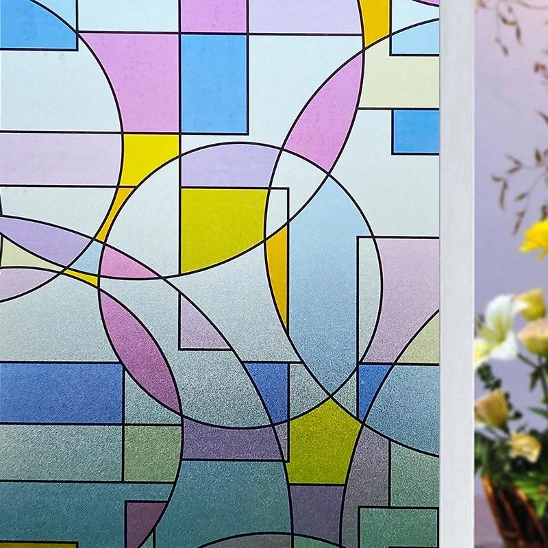 2/3m Flower Window Film Vinyl Opaque Glass Film Privacy Protection Glass 3D Stickers Stained Window Glass Films Home Decoration