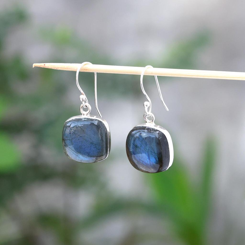Labradorite Gemstone Silver Earring 925 Sterling Silver Handmade Jewelry Gift For Her