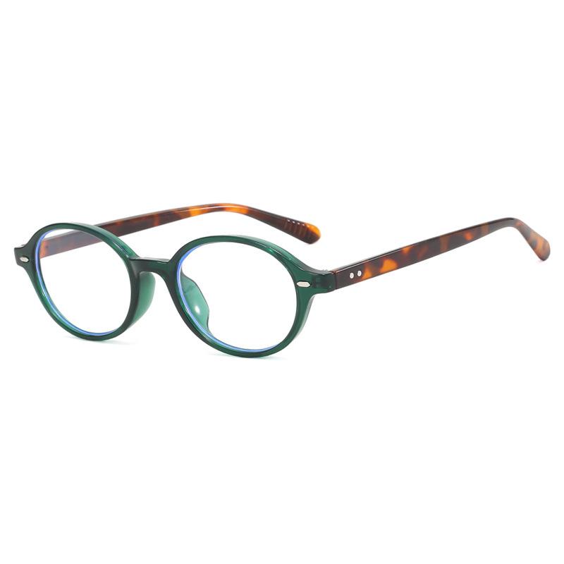 Women's Student Commuter Travel Glasses Anti-Blue Light Fashion Personality Retro Artistic Classic Oval Plain Glasses