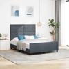 Boxspring Bed with Headboard Dark Grey 140 x 200 cm Velvet