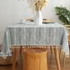 Battilo Linen Tablecloth Rectangular Tables Cloth With Tassel Waterproof Coffee Desks Cover for Dining Table Wedding Decor