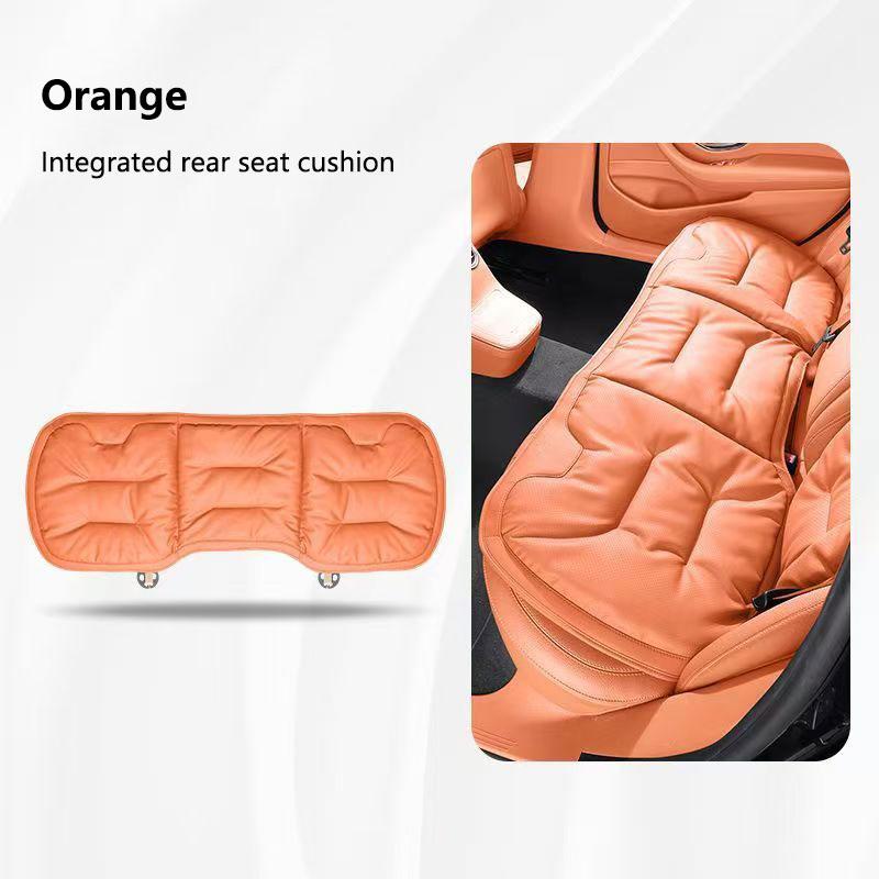 For Tesla Car Cushion Seat Cushion Backrest Single Piece Nappa Leather Breathable Velvet Four Season Universal Auto Interior